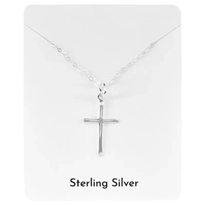 Carded Sterling Silver Cross Pendant Necklace