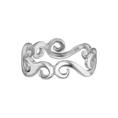 Sterling Silver Vine Ring Band Size 7