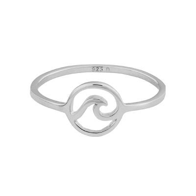 Sterling Silver Open Wave Ring Size 8
