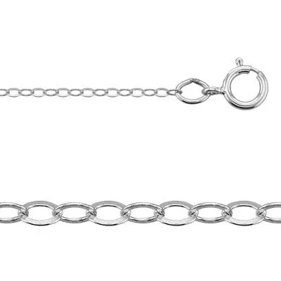 Sterling Silver 18 inch 1.4mm Flat Cable Chain
