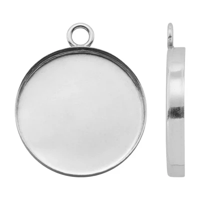 Sterling Silver USA 18mm Bezel Pendant Setting