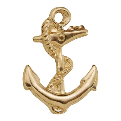 Gold-Filled Anchor with Rope Charm