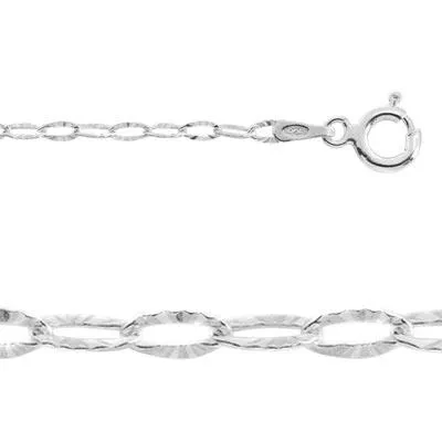 Sterling Silver 18 Inch 2mm Textured Open Cable Chain