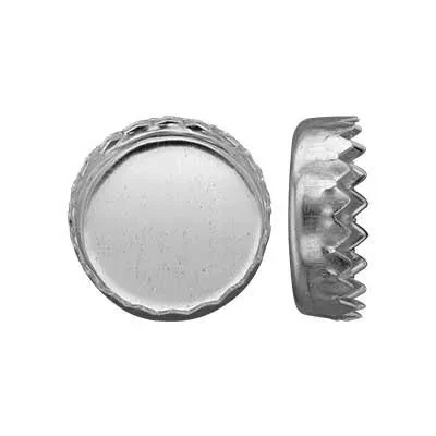 Sterling Silver 8mm Round Serrated Bezel Cup