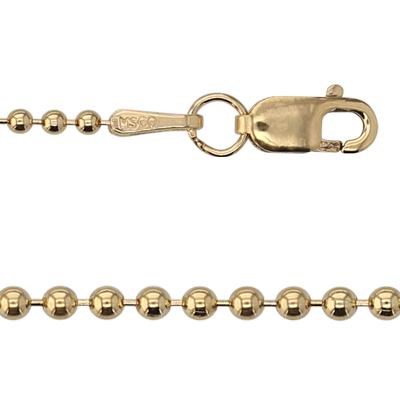 Gold-Filled 18 Inch 1.5mm Bead Chain Lobster Clasp