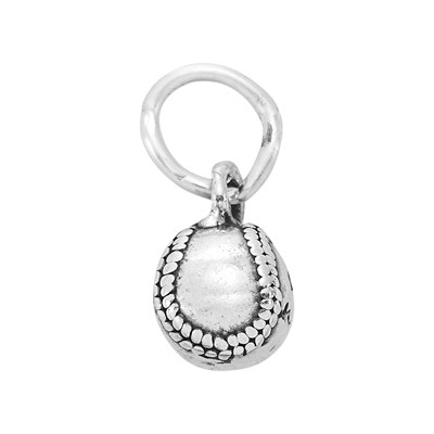 Sterling Silver Solid Baseball Charm
