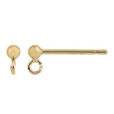 Gold-Filled 2mm Ball Post Earring Findings