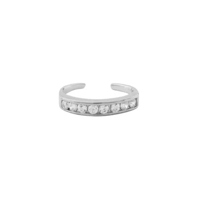 Sterling Silver CZ Channel Set Toe Ring