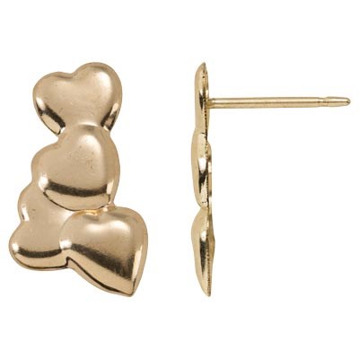 Gold-Filled Heart Cluster Post Earring
