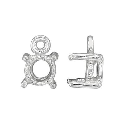 Sterling Silver 6mm Charm Prong Setting