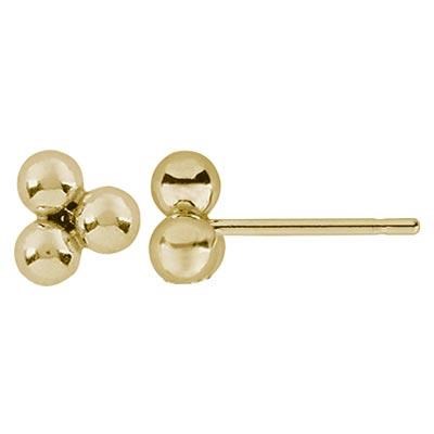 14k Gold 3-Ball Post Earrings