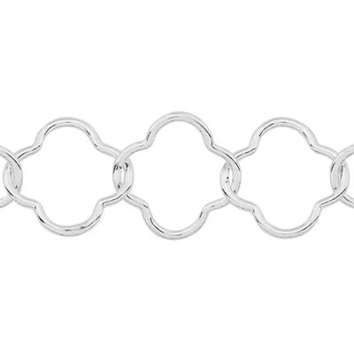 Sterling Silver Quatrefoil Flower Chain Footage