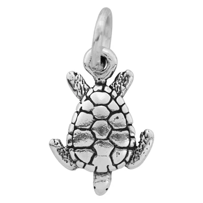 Sterling Silver Cast Tiny Sea Turtle Charm