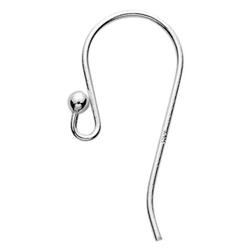 100pcs Sterling Silver Earring Hooks, 24 Gauge Silver French Hooks