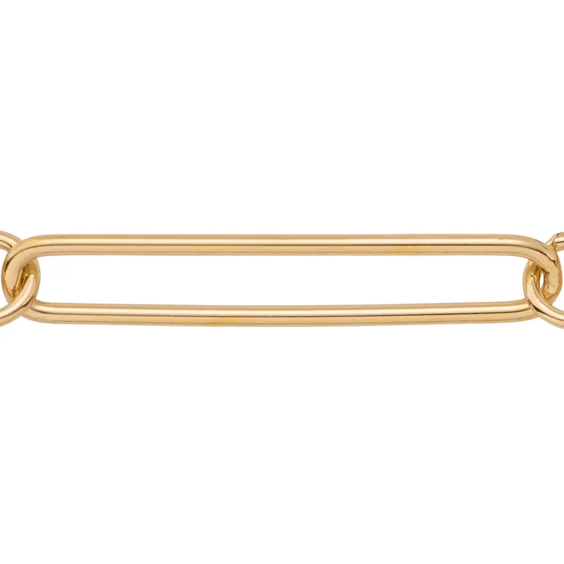 Gold-Filled Italy Alternating Paperclip Chain Footage