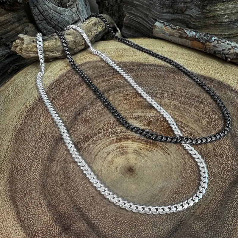 Sterling Silver Medium Miami Cuban Curb Chain Footage