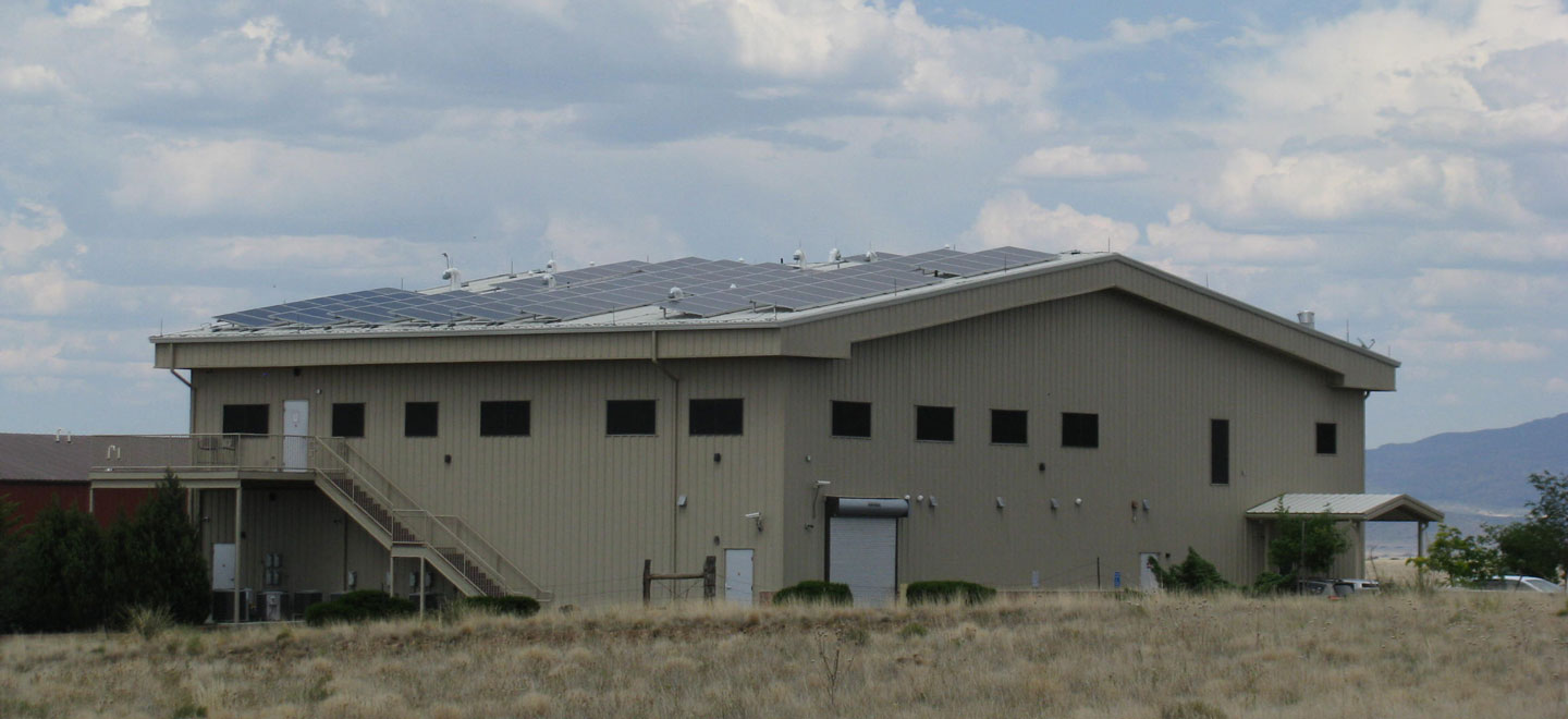 Halstead warehouse with solar panels on the roof