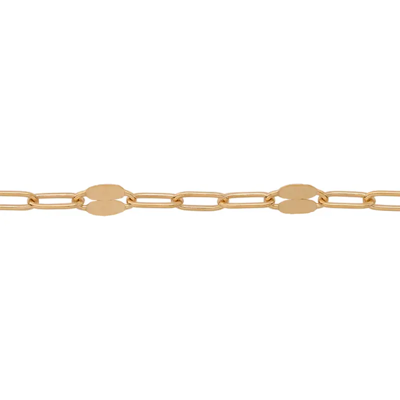 Gold-Filled Alternating Sequin Paperclip Chain Footage